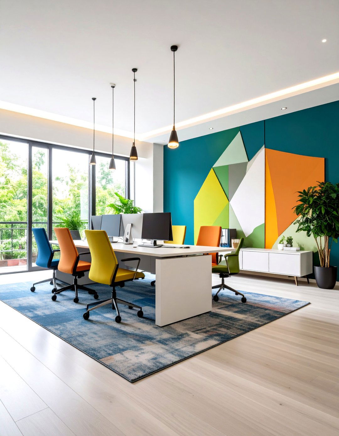 Bold Accent Wall Design - 24 Office Guest Room Ideas