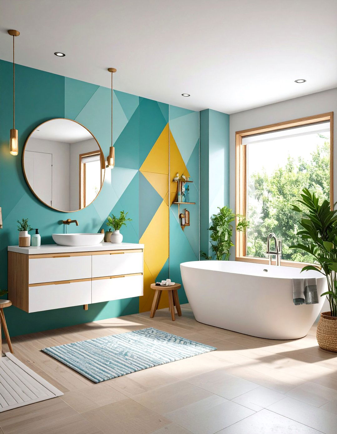 Bold Accent Wall Statement Design - 24 Small Rv Bathroom Ideas