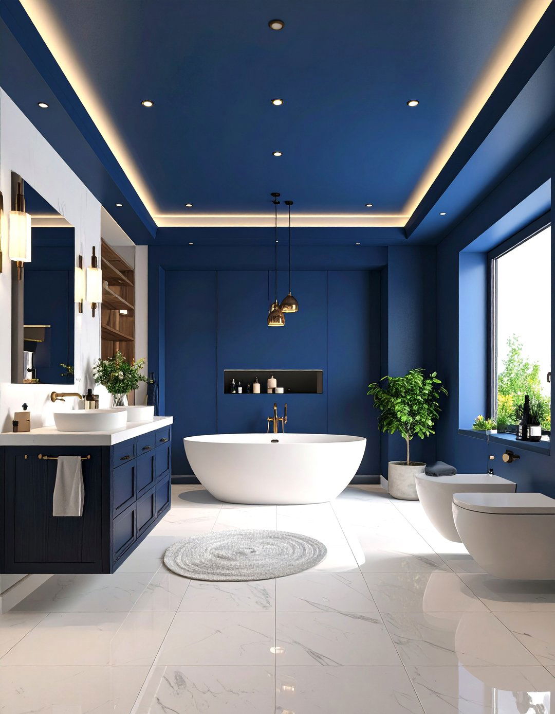 Bold Ceiling Paint Colors - 24 Bathroom Ceiling Ideas