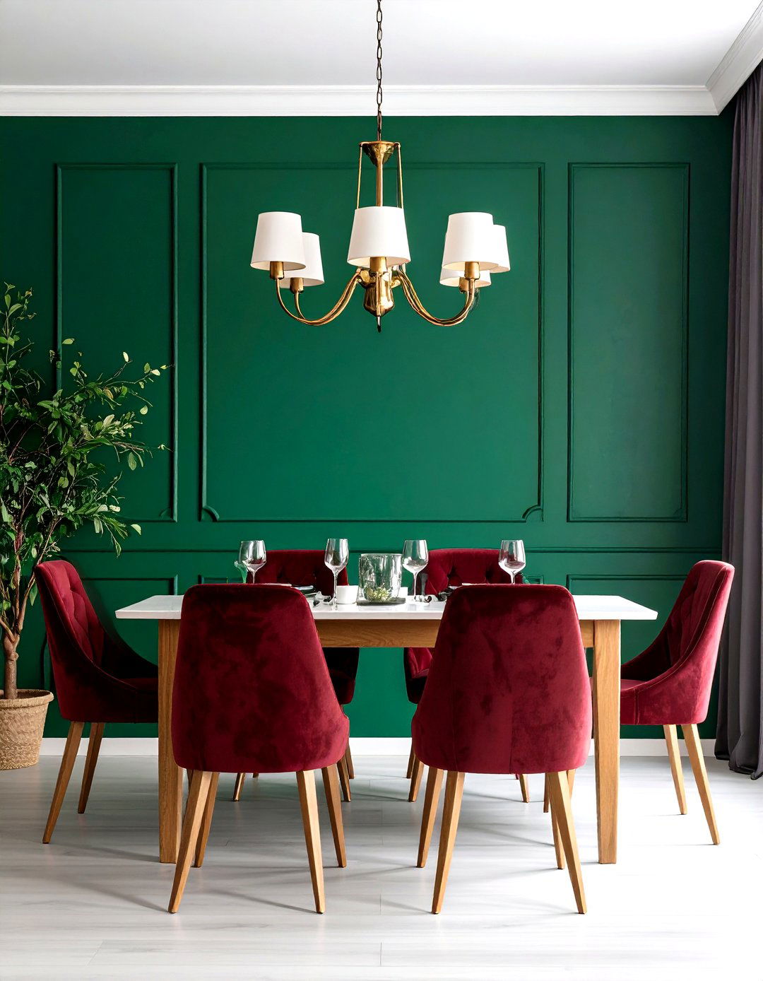 Bold Color Accent Walls - 24 Small Dining Room Ideas