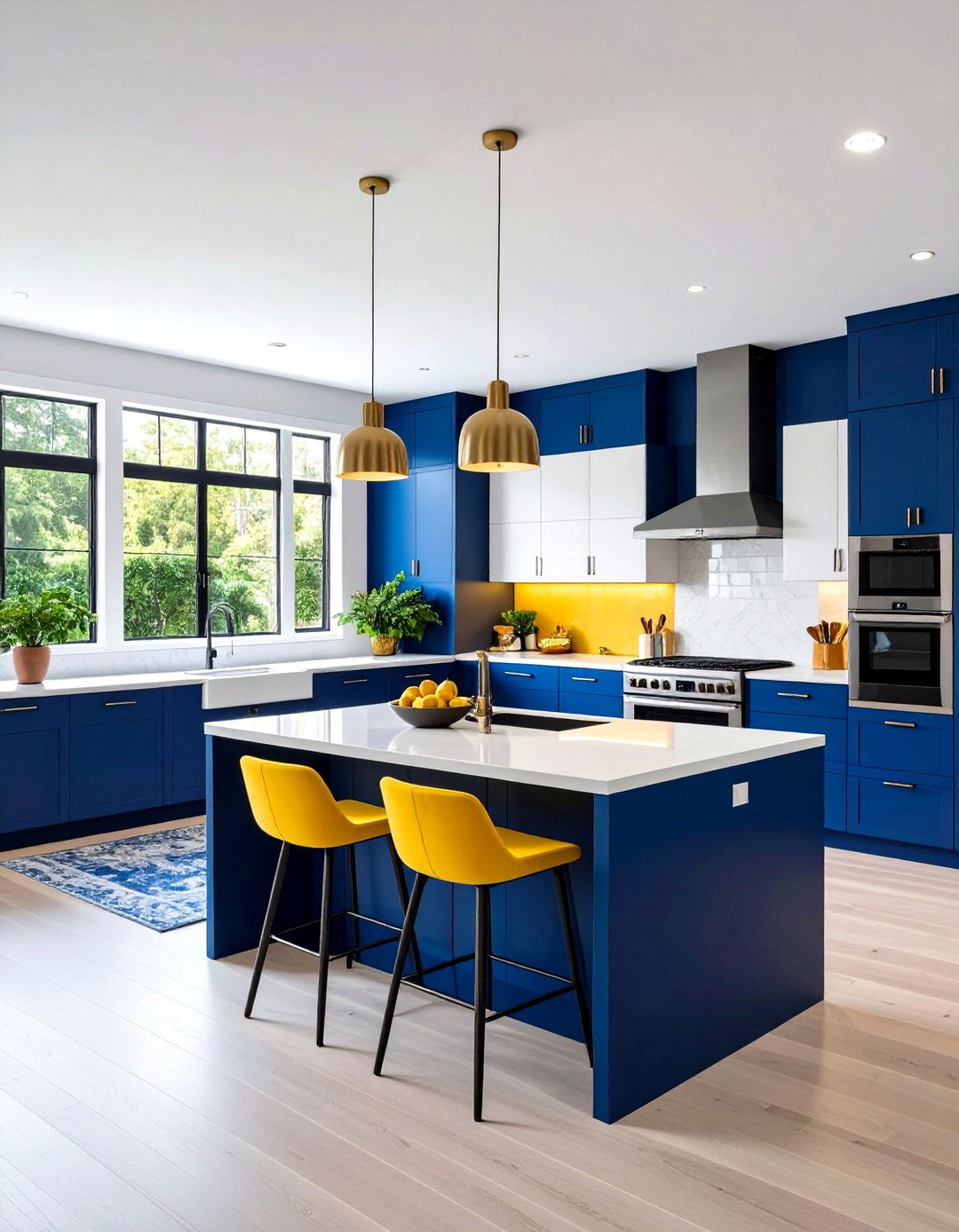 Bold Color Block Kitchen Living Room - 24 Open Kitchen Living Room Ideas