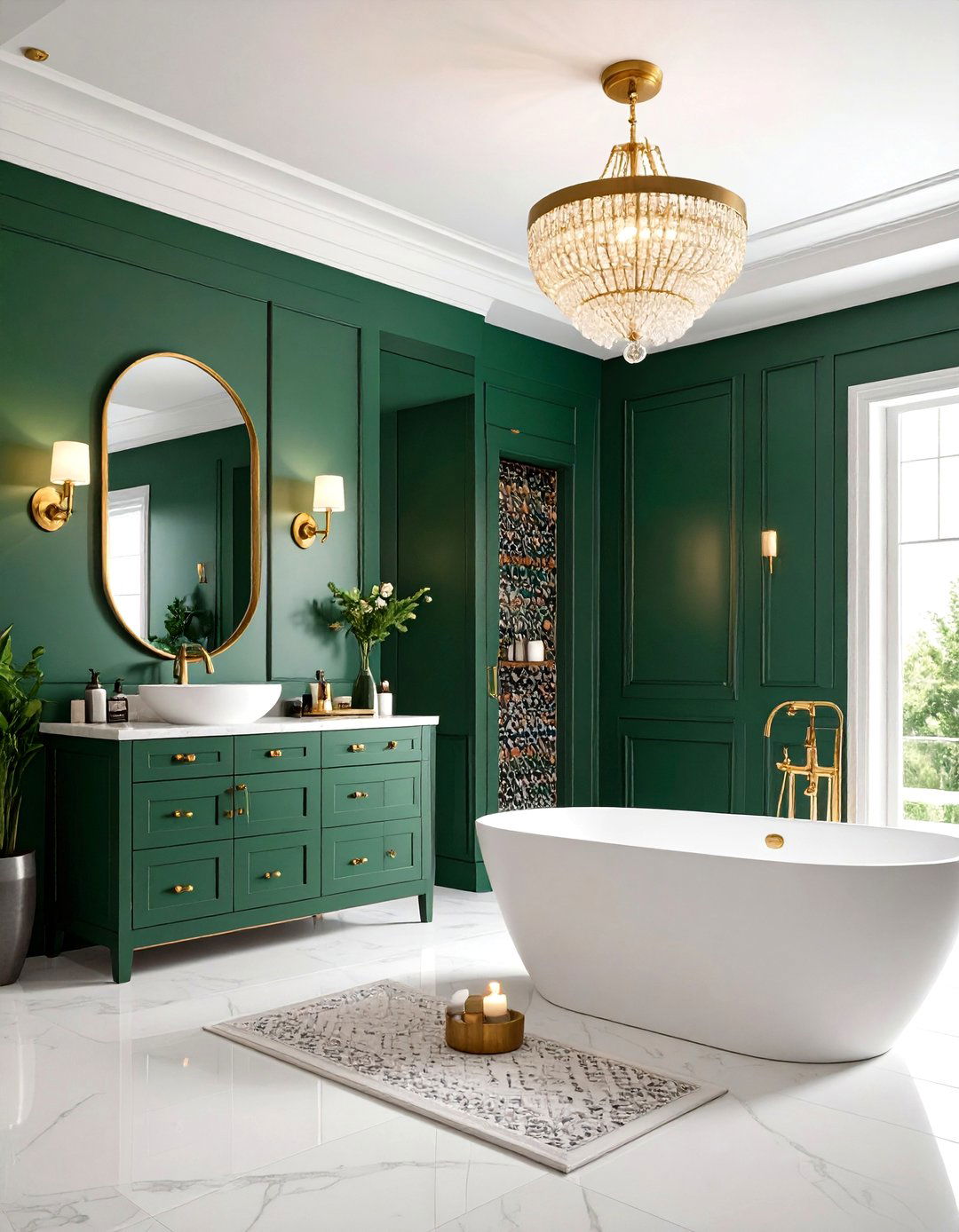 Bold Color Drenched Bathroom Atmosphere - 24 Bathroom Decor Ideas