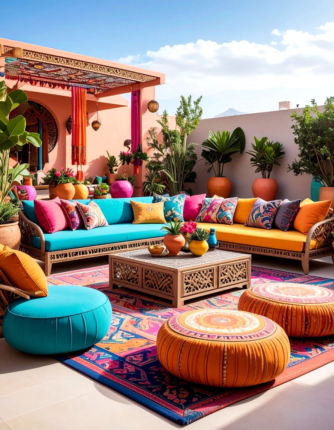 Bold Color Maximalist Paradise - 24 Outdoor Decor Ideas