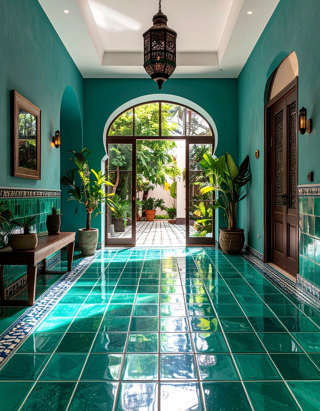 Bold Colored Ceramic Square Tiles - 24 Small Entryway Tile Floor Ideas