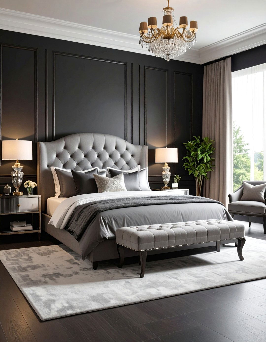 Bold Contrast Bedroom - 24 Black and Silver Bedroom Ideas