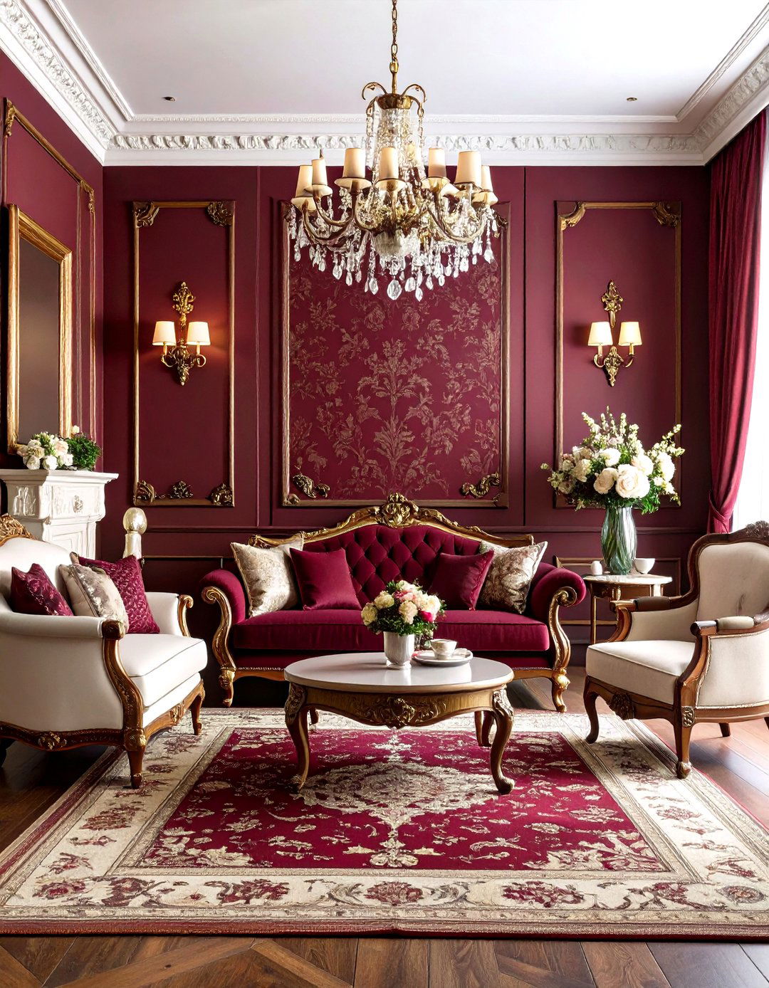 Bold Damask Wallpaper for Formal Living Rooms - 24 Wallpaper Ideas