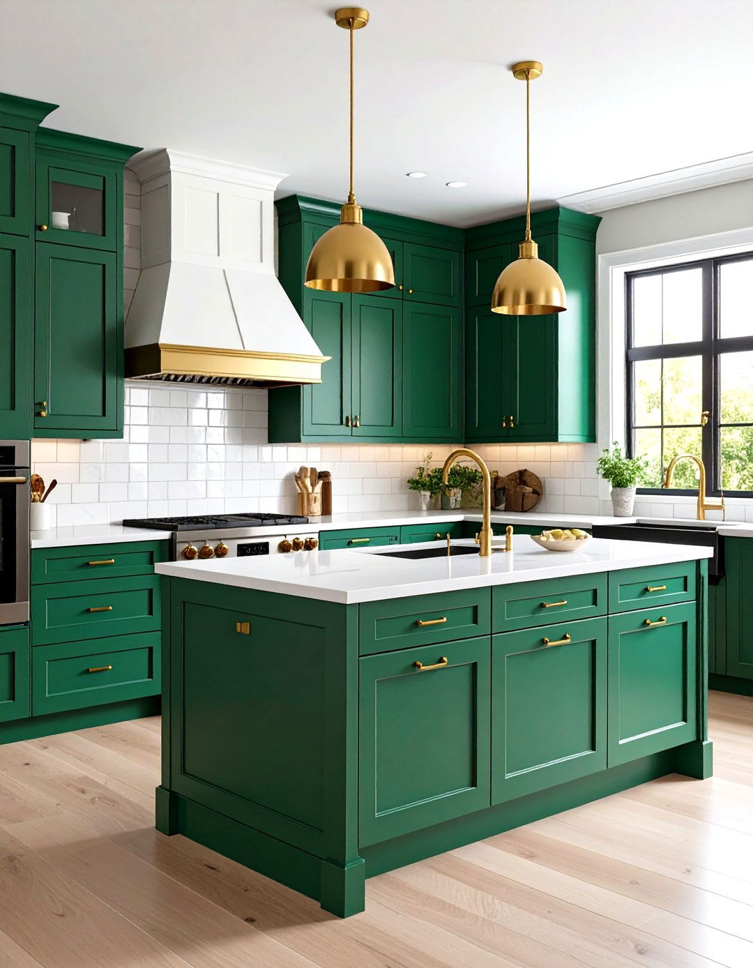 Bold Emerald Green Statement Kitchen - 24 Small Kitchen with Black Appliances Ideas