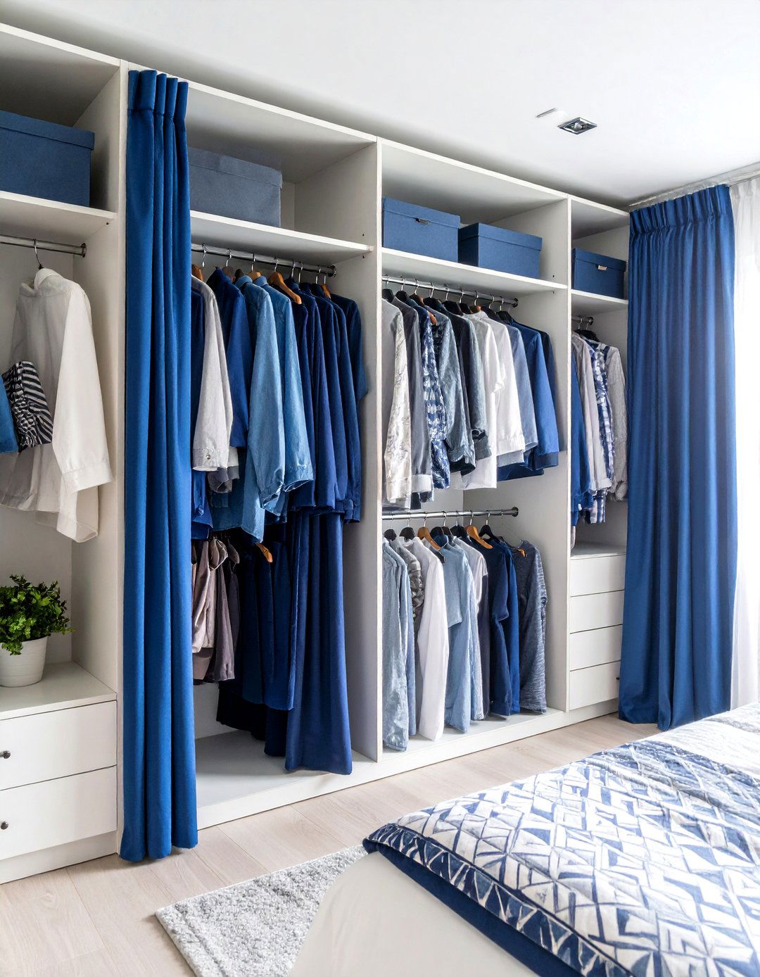 Bold Geometric Pattern Curtains - 24 closet curtain ideas