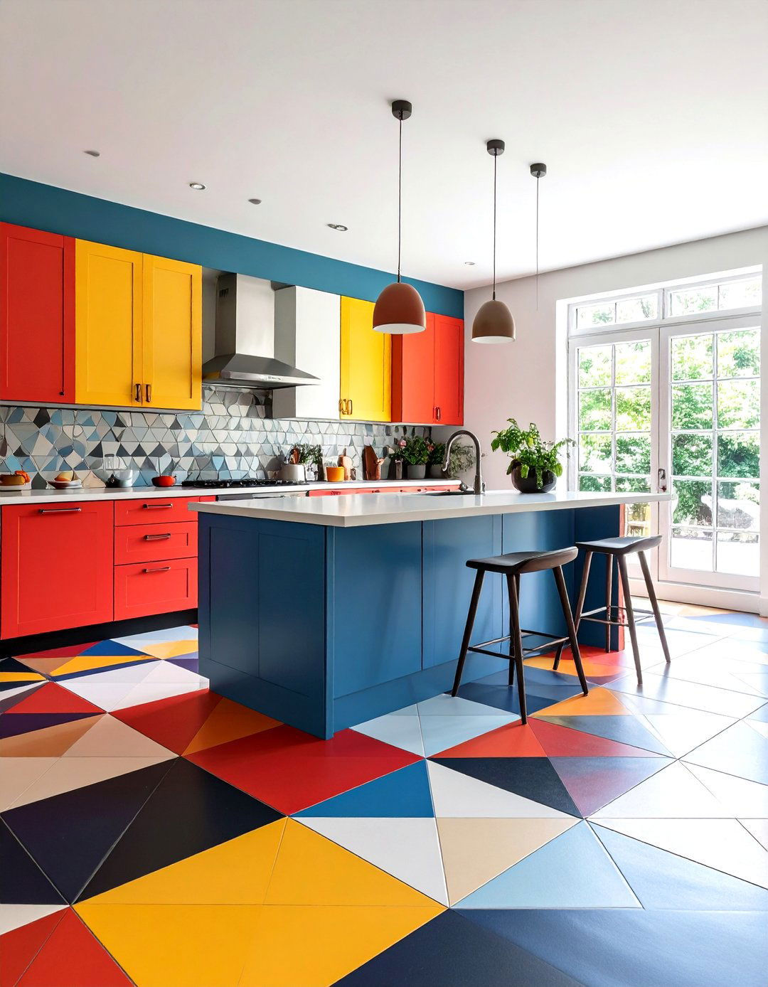 Bold Geometric Pattern Innovations - 24 Kitchen Flooring Ideas