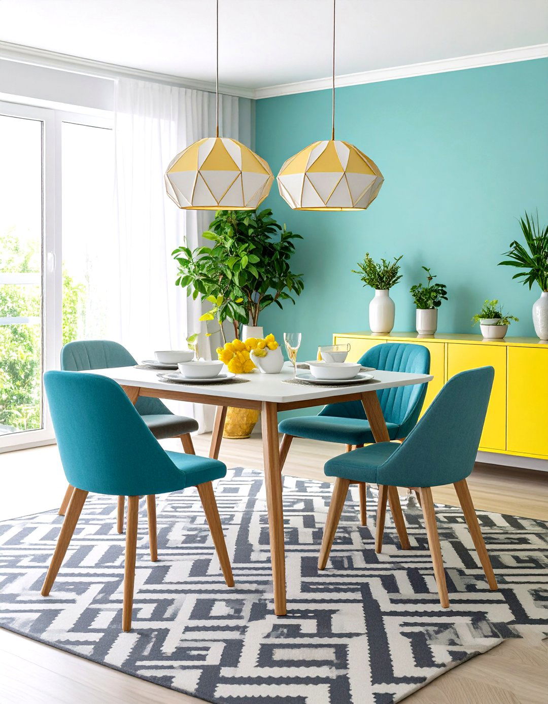 Bold Geometric Patterns - 24 Formal Dining Room Ideas