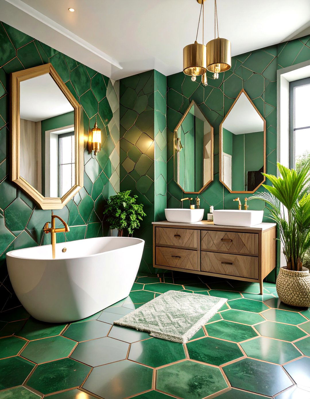 Bold Geometric Tile Showcase - 24 Bathroom Remodel Ideas