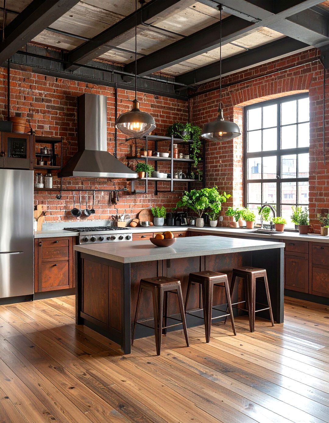 Bold Industrial Loft Kitchen Style - 24 U Shaped Kitchen Ideas