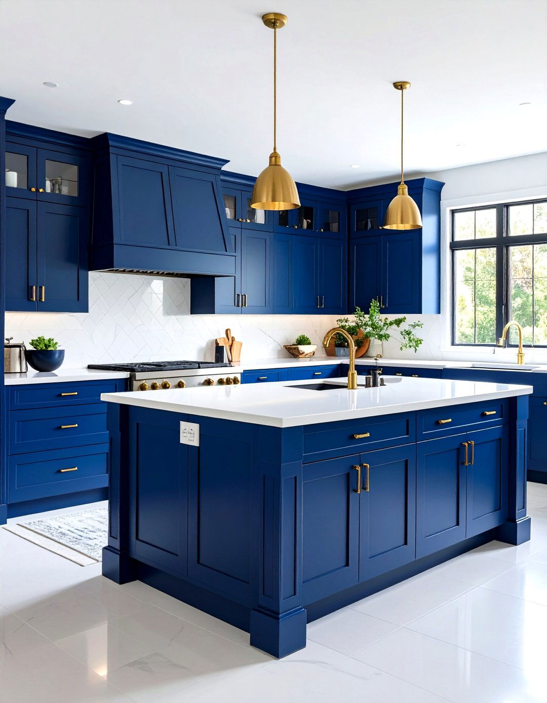 Bold Navy Blue Accent Features - 24 Parallel Modular Kitchen Design Ideas