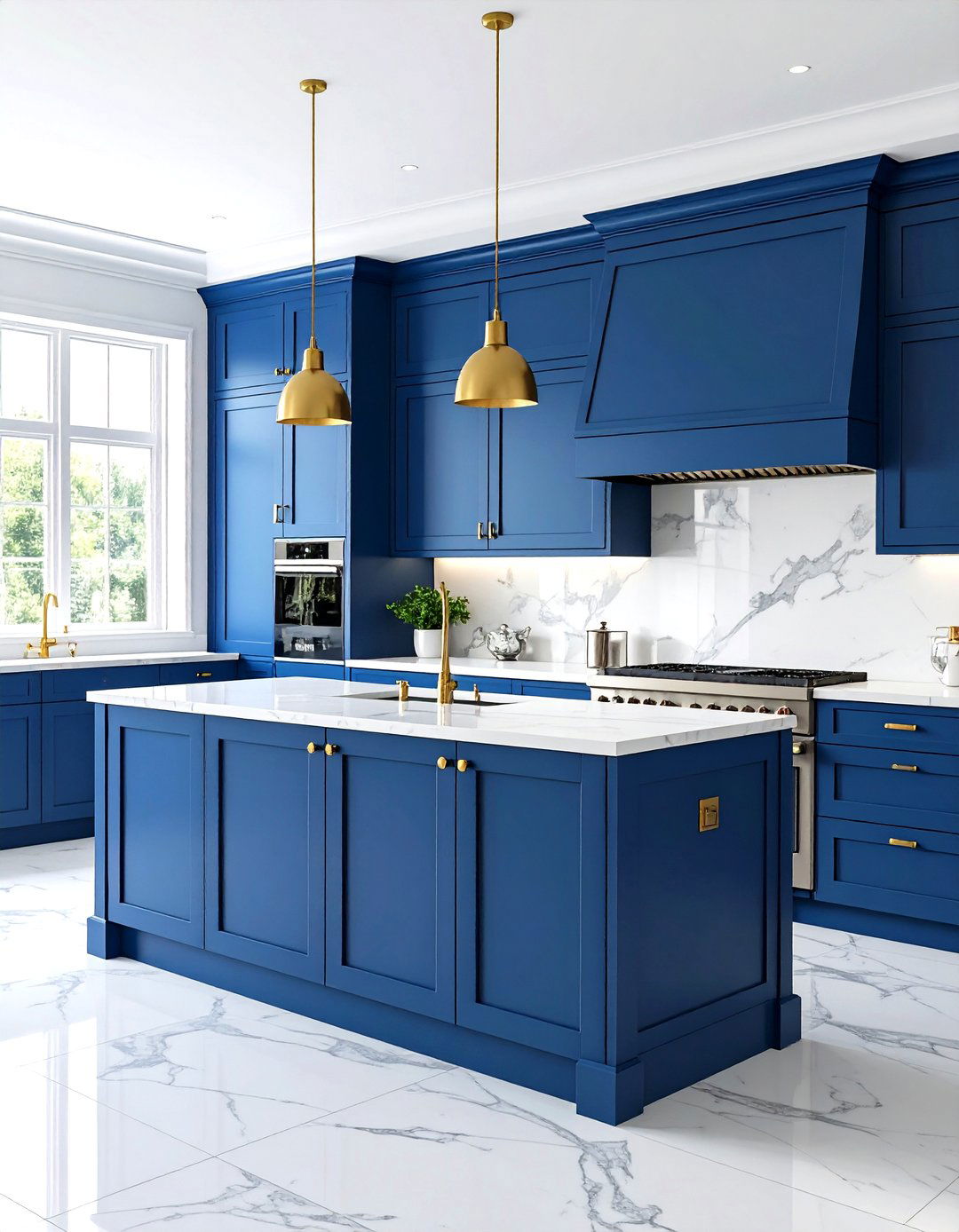 Bold Navy Blue Cabinet Elegance - 24 Painting Kitchen Cabinet Ideas