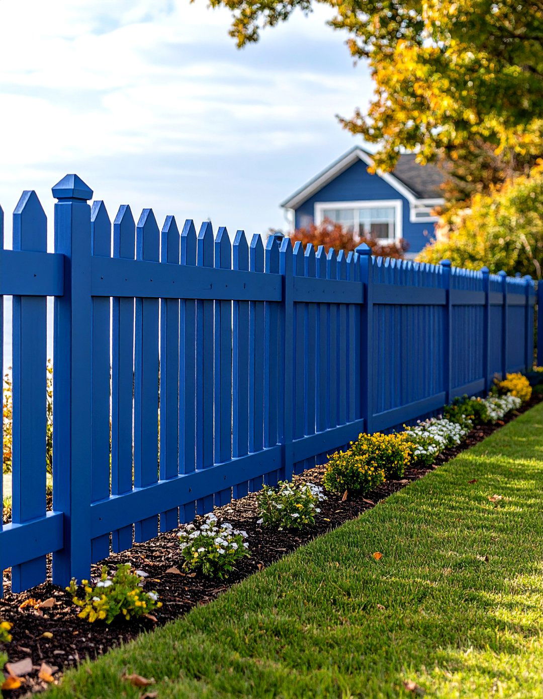 Bold Navy Blue Vinyl Fence Design - 24 Vinyl Fence Colors