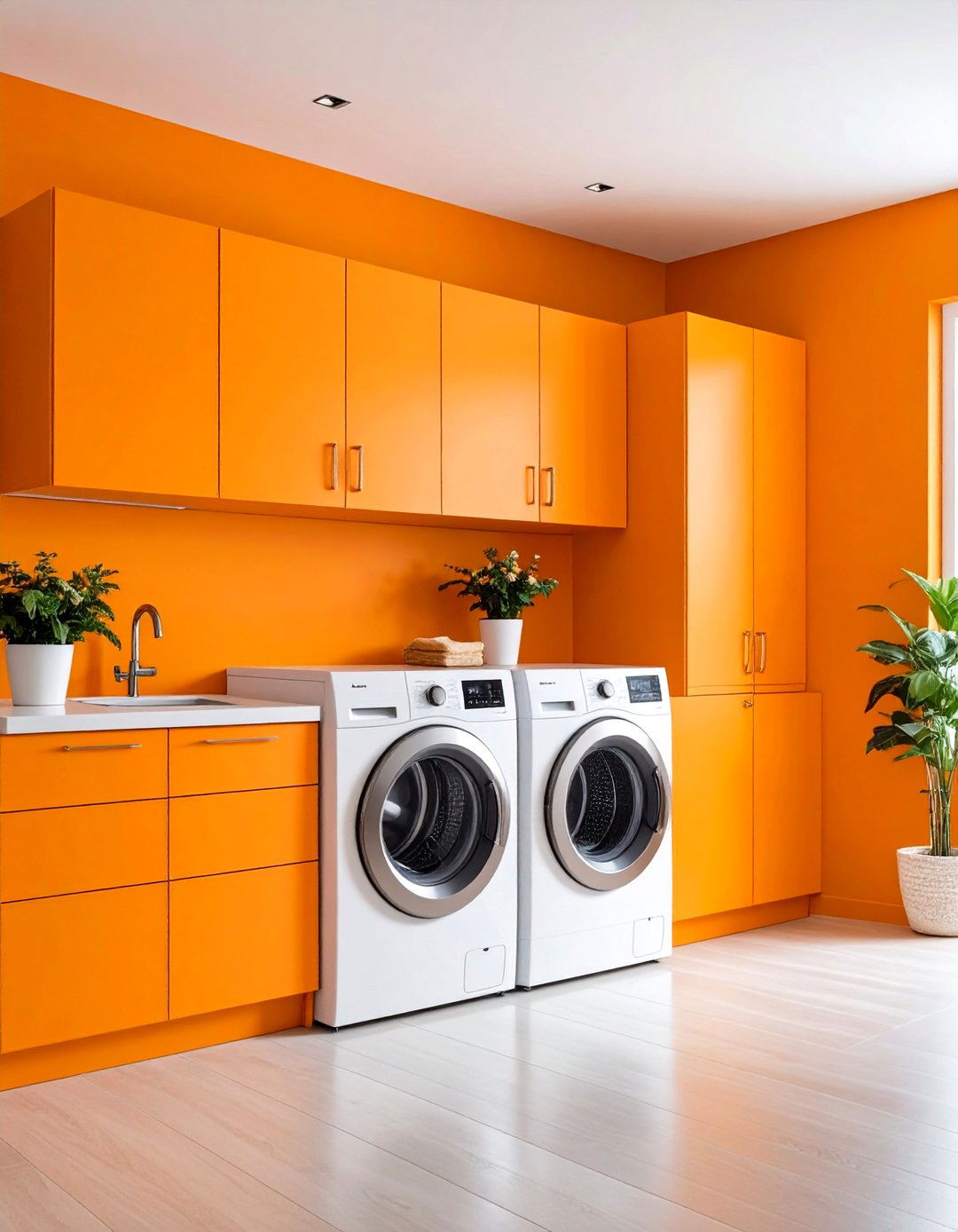 Bold Orange Energy - 24 Laundry Room Paint Ideas
