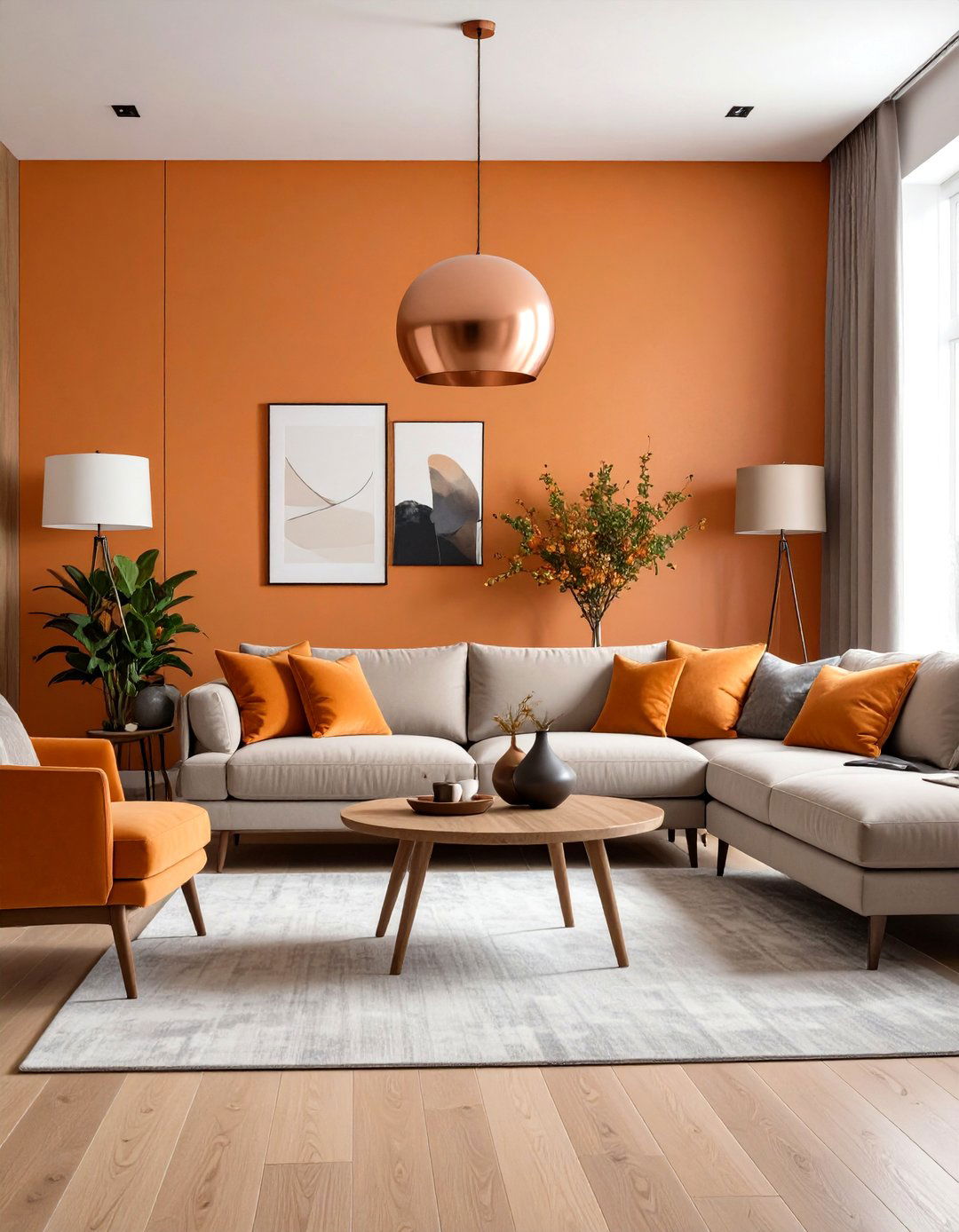 Bold Orange Living Room Walls - 24 Orange Room Ideas