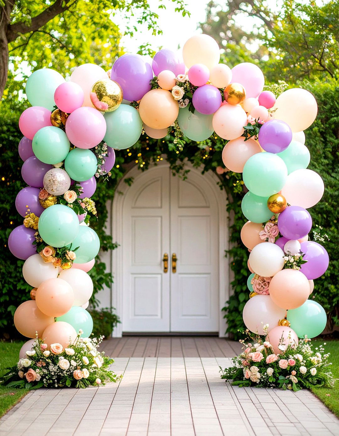 Bold Pastel Balloon Arch Display - 24 Party Decoration Ideas
