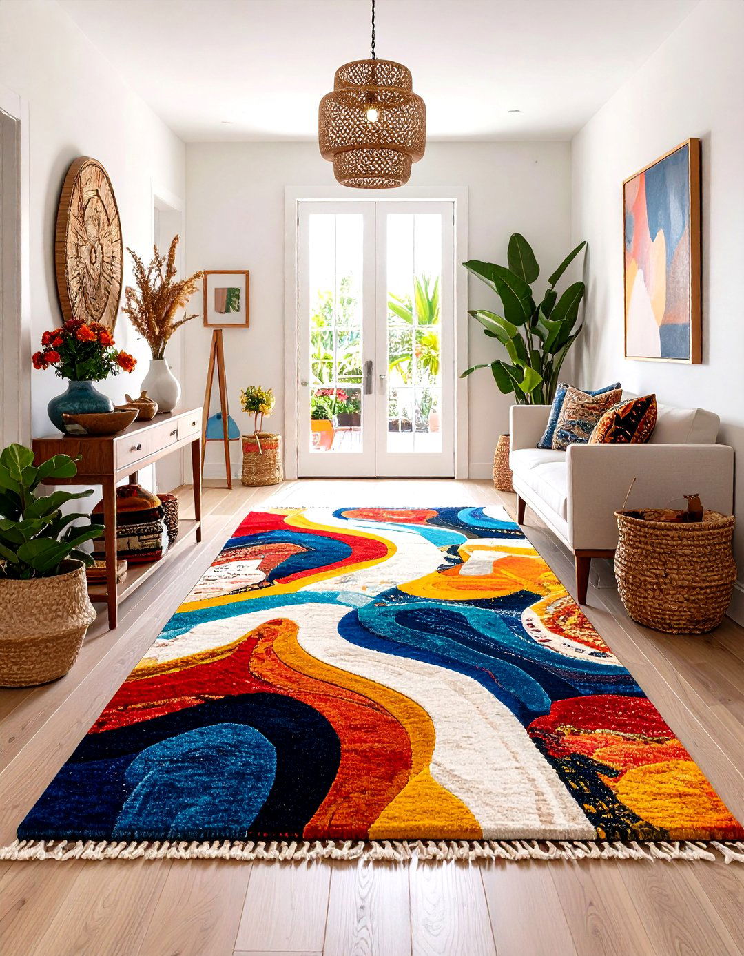 Bold Pattern Statement Rugs - 24 Entryway Rug Ideas