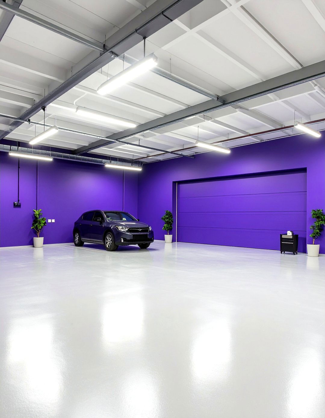 Bold Purple Statement Theme - 24 Garage Wall Paint Ideas
