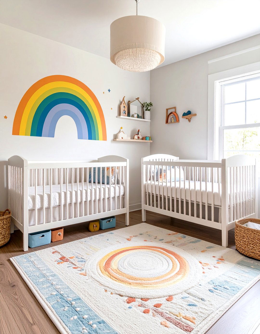 Bold Rainbow Twin Celebration - 24 Twin Nursery Ideas