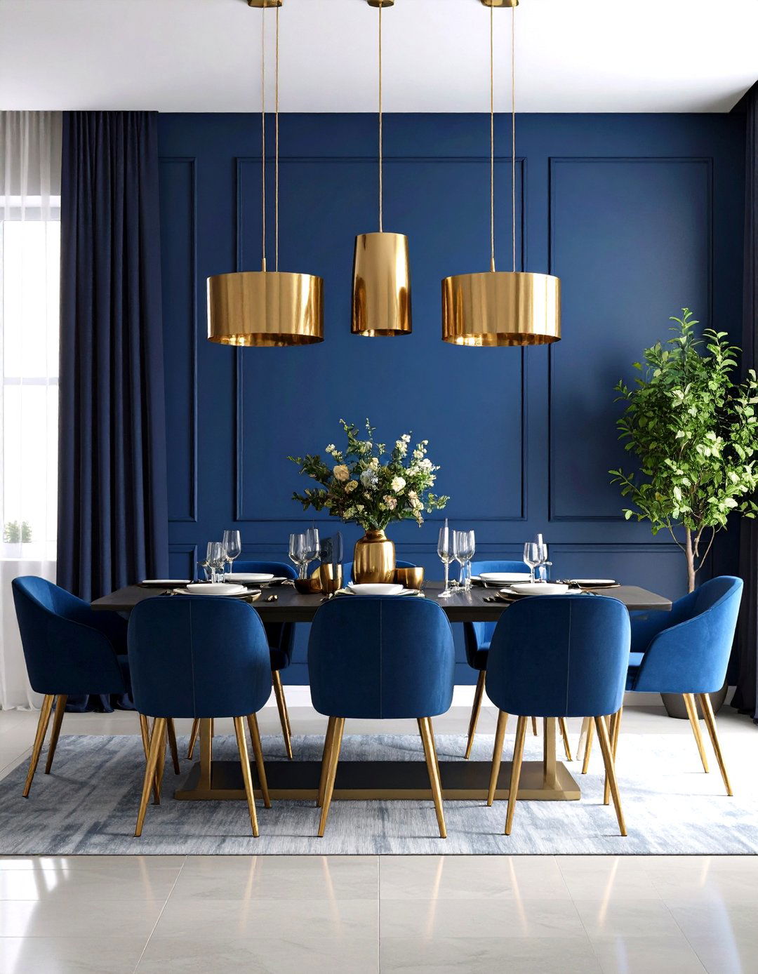 Bold Statement Wall Dining Room - 24 Colorful Dining Room Ideas
