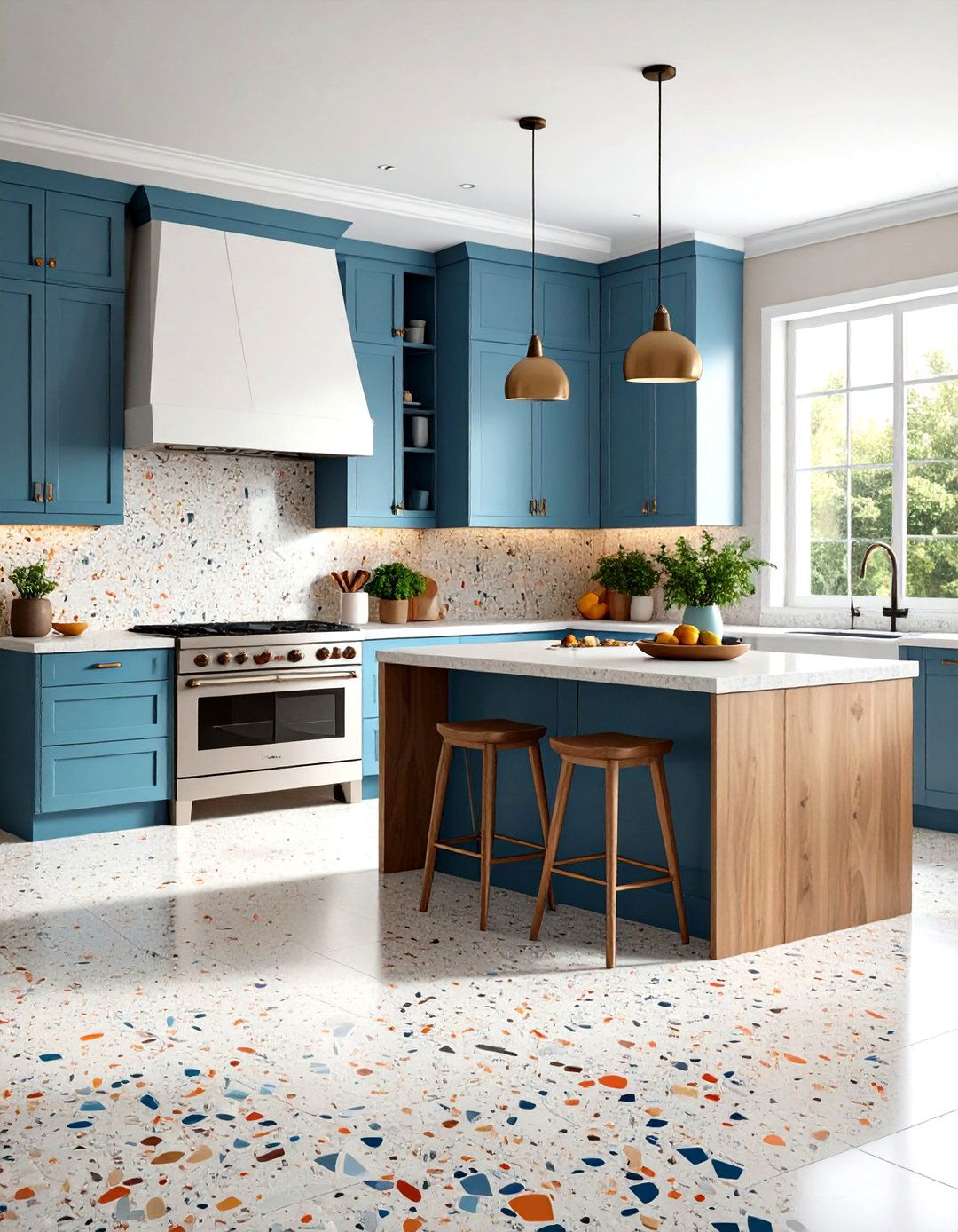 Bold Terrazzo Style Linoleum Kitchen Floors - 24 Linoleum Kitchen Flooring Ideas