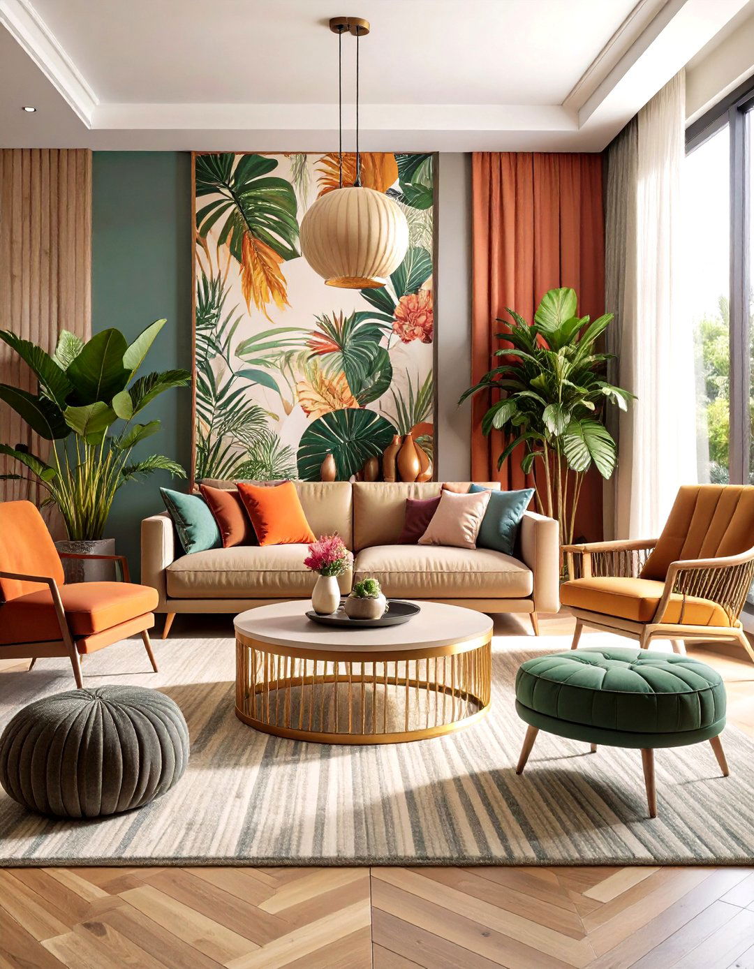 Bold Wallpaper Feature Living Room - 24 Maximalist Living Room Design Ideas