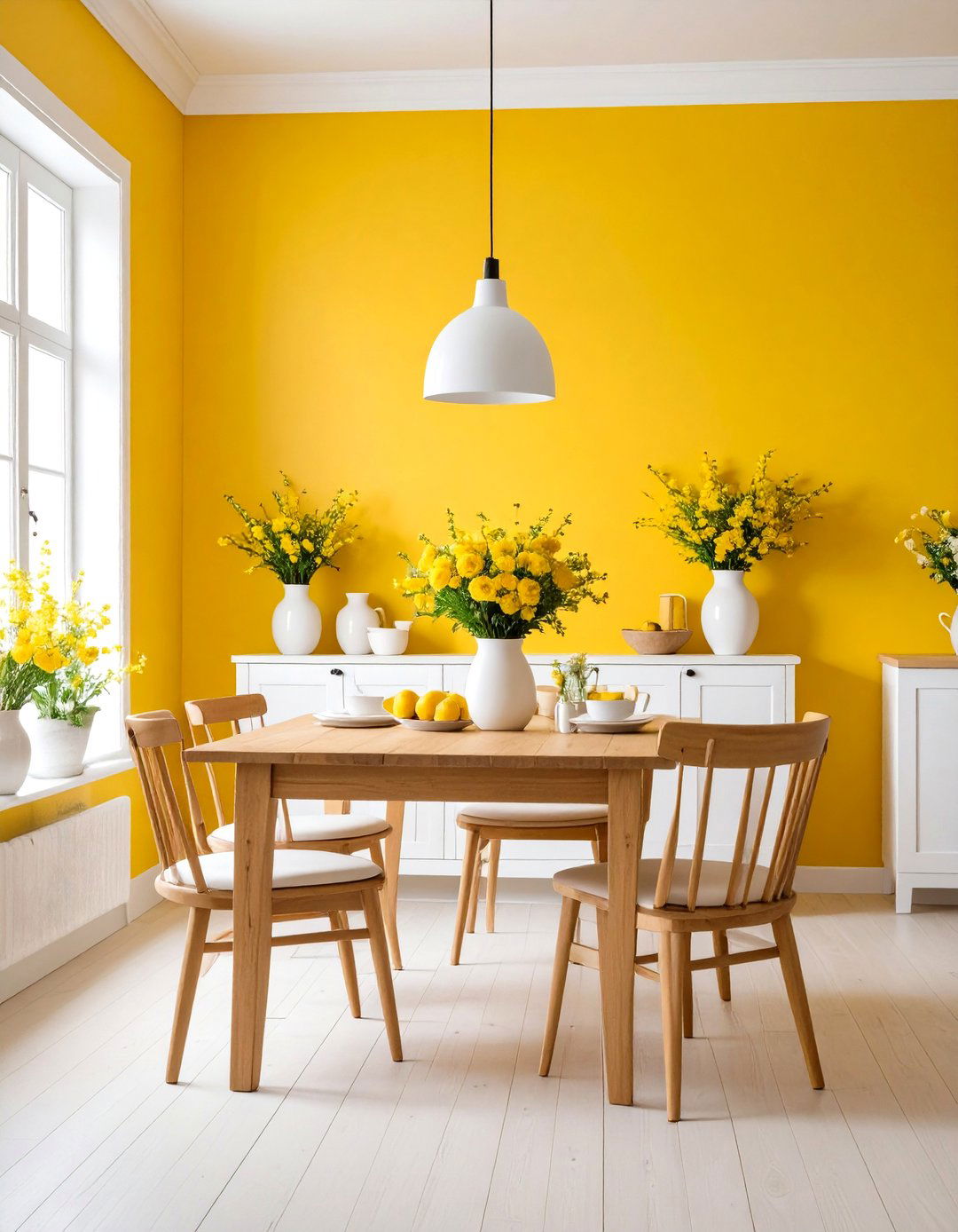 Bold Yellow Breakfast Nook Energy - 24 Accent Wall Colors
