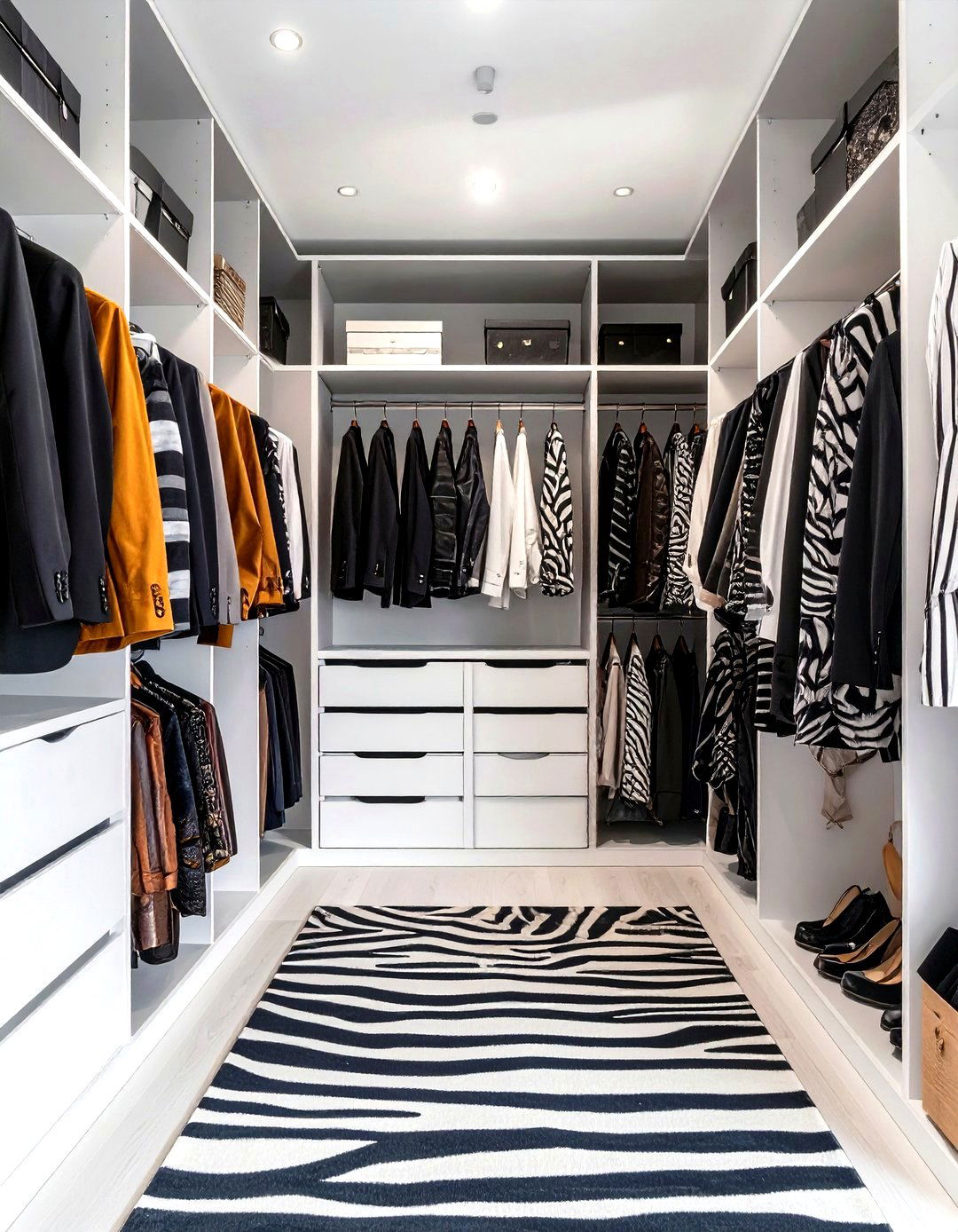 Bold Zebra Print Closet with Safari Adventure - 24 Closet Wallpaper Ideas