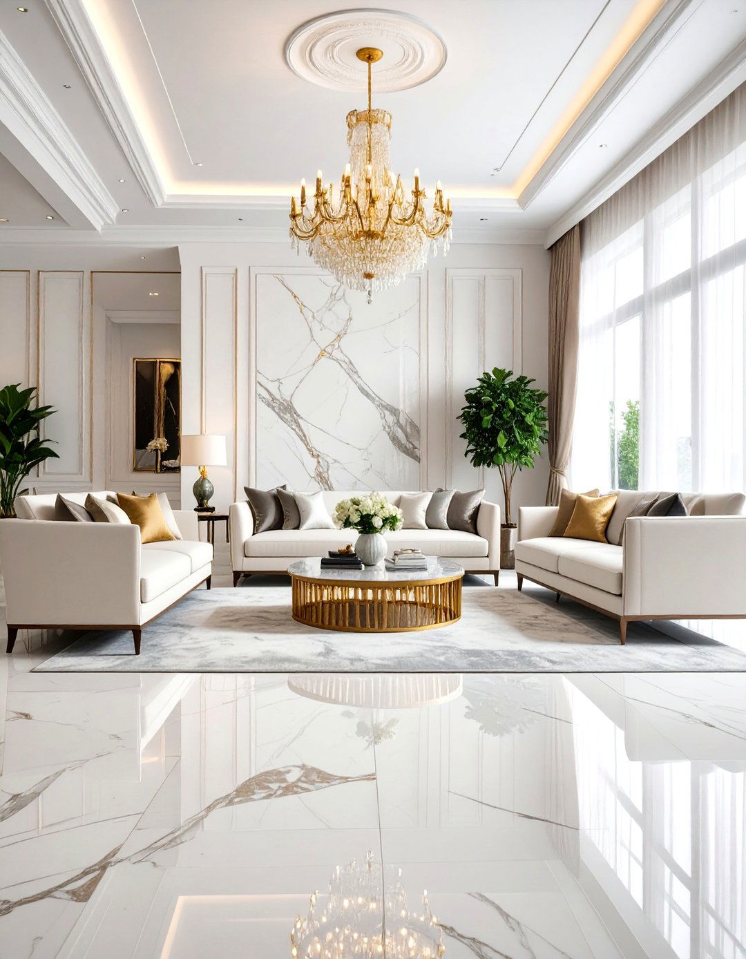 Book Matched Marble Feature - 24 Marble Fireplace Ideas
