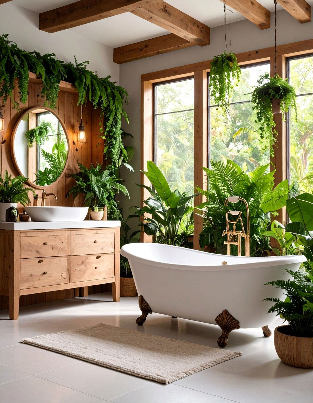 Botanical Bathroom Retreat - 24 Cottagecore Interior Design Ideas
