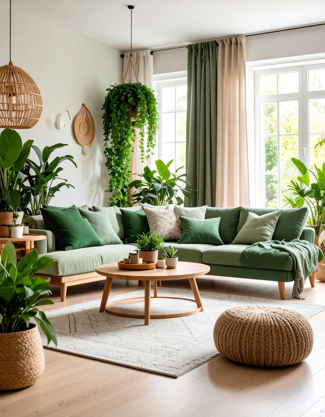 Botanical Forest Green Living Room - 24 Forest Green Living Room Ideas