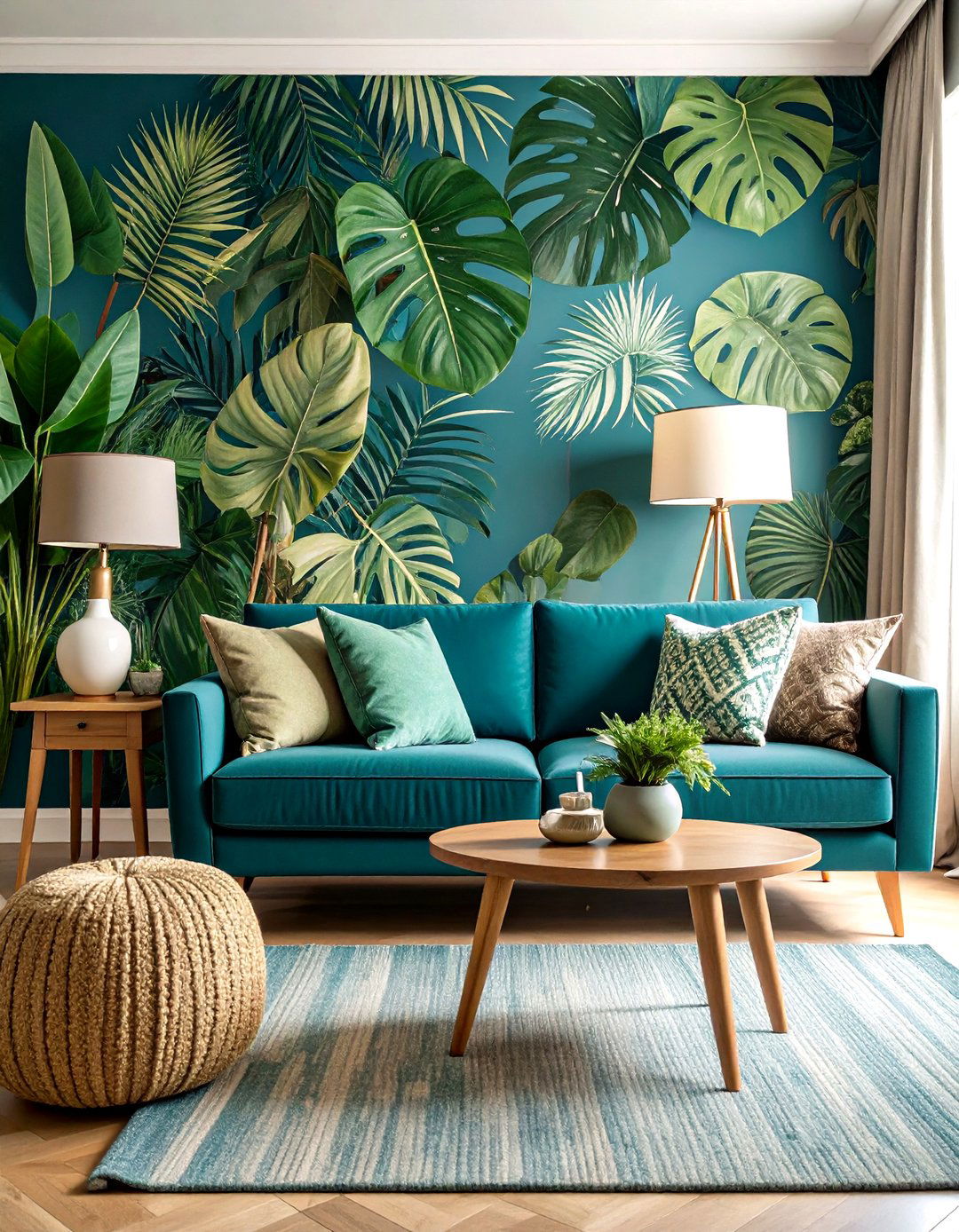 Botanical Jungle Wallpaper for Living Rooms - 24 Wallpaper Ideas
