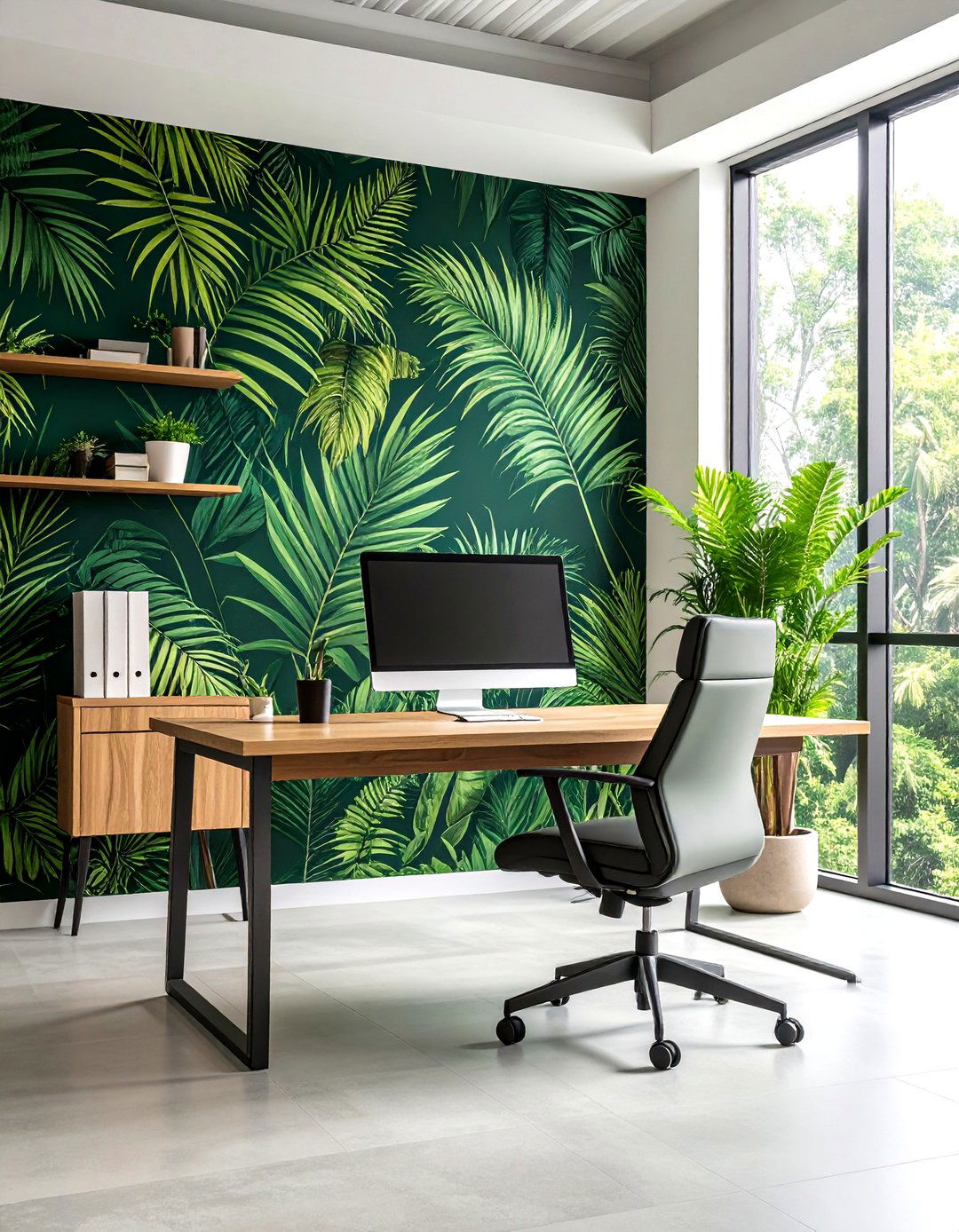 Botanical Office Wallpaper Designs - 24 Office Wallpaper Ideas