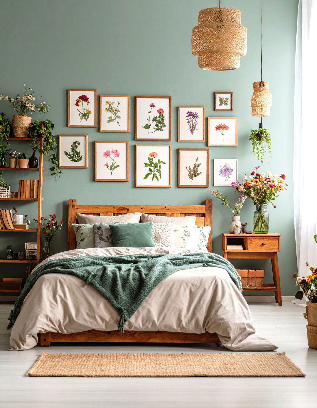 Botanical Pressed Flower Bedroom - 24 Fairycore Bedroom Ideas