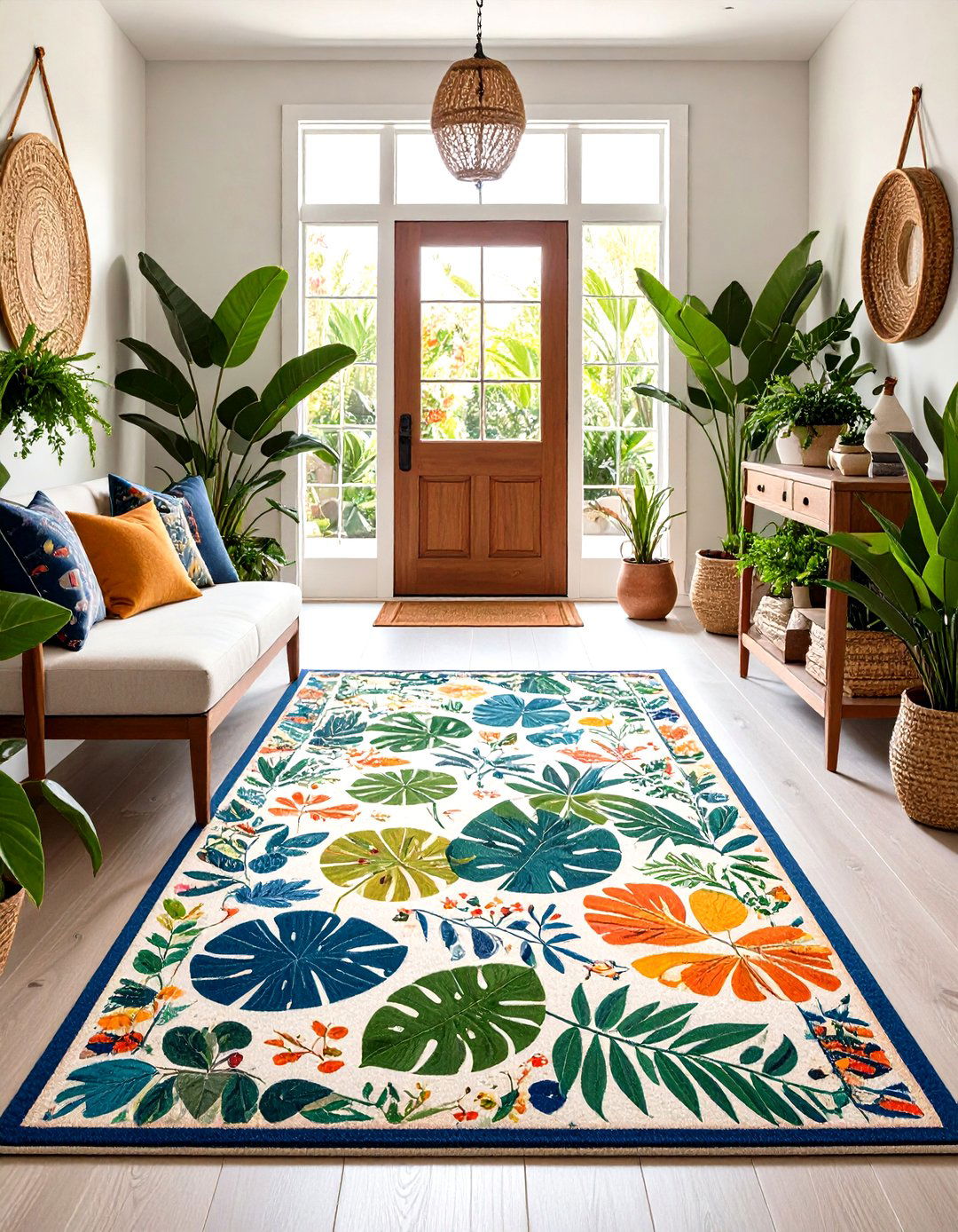 Botanical Print Nature Inspired Designs - 24 Entryway Rug Ideas