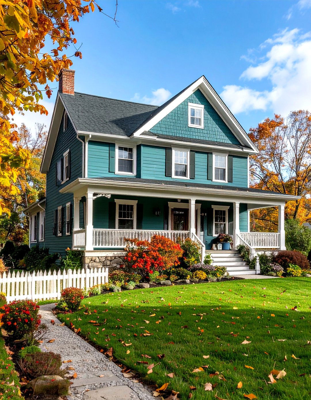 Bottle Green Victorian Farmhouse - 24 Green Victorian House Colors
