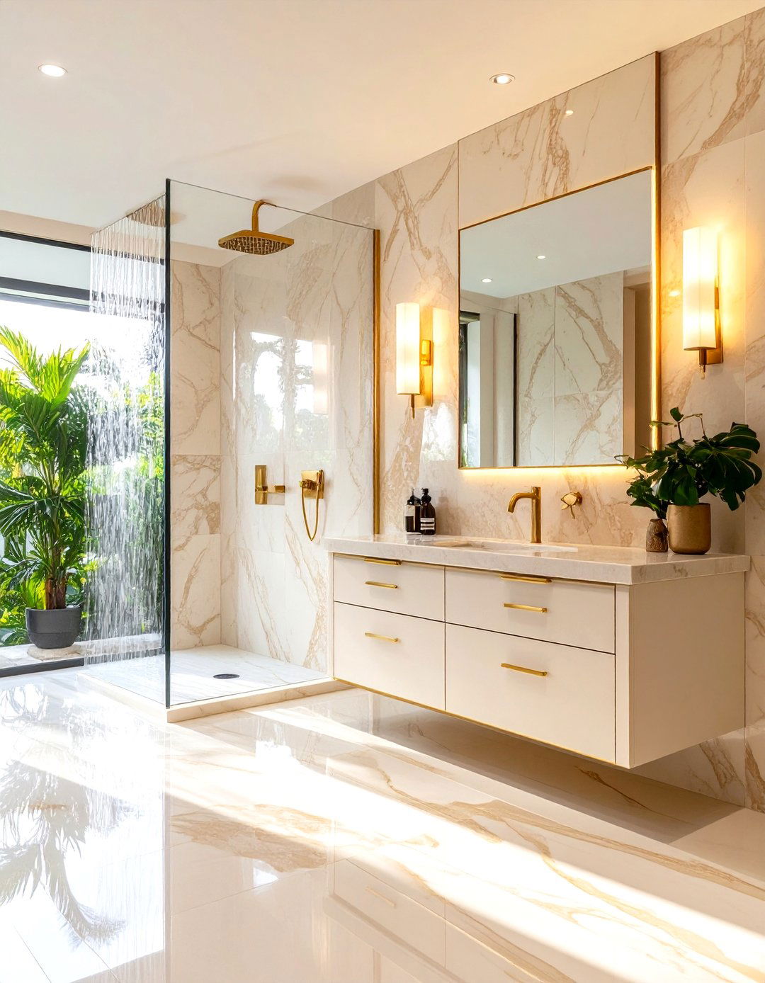 Boutique Hotel Glamour - 24 Beige and White Bathroom Ideas