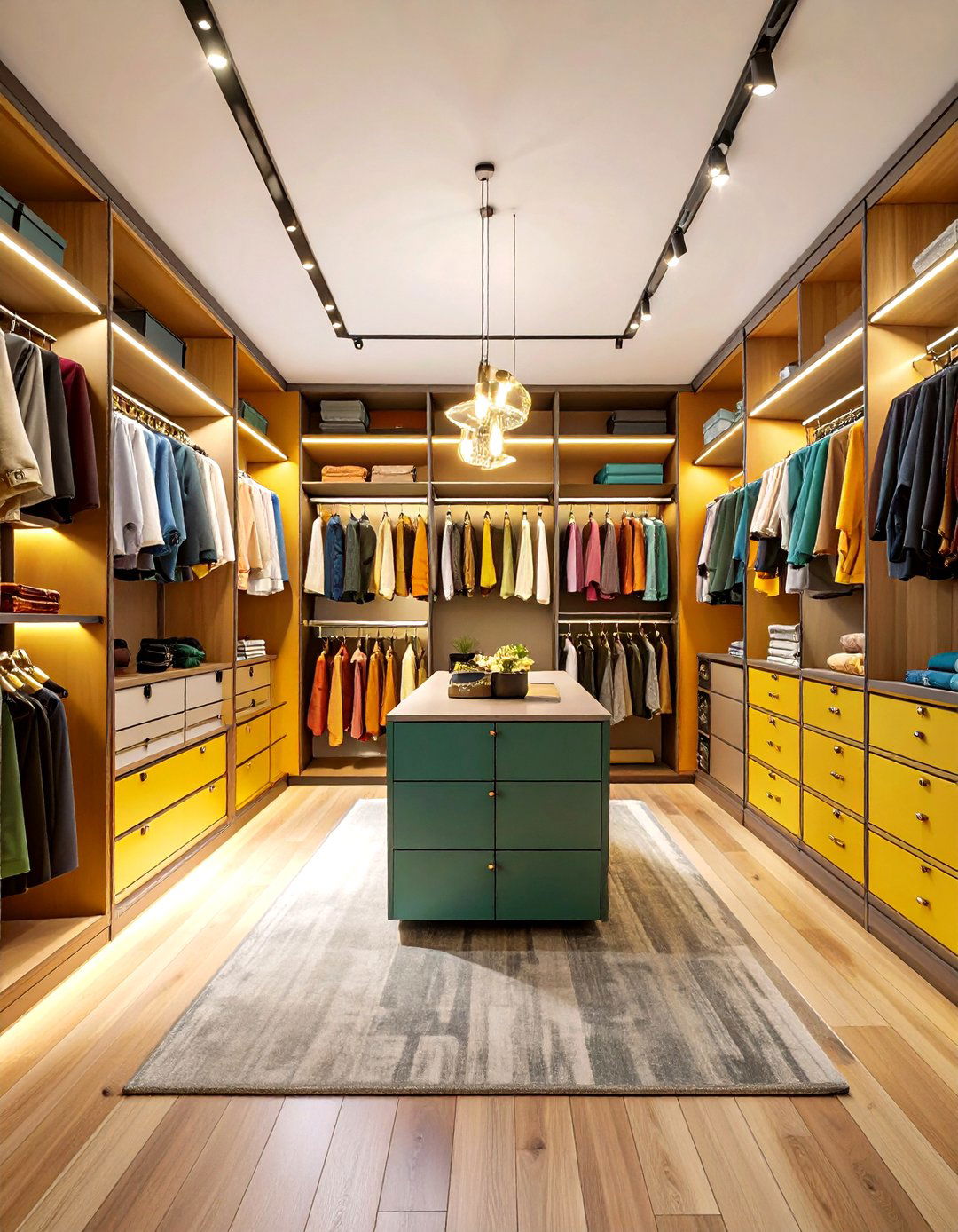 Boutique Style Walk in Closet with Display Cases - 24 Walk in Closet Ideas