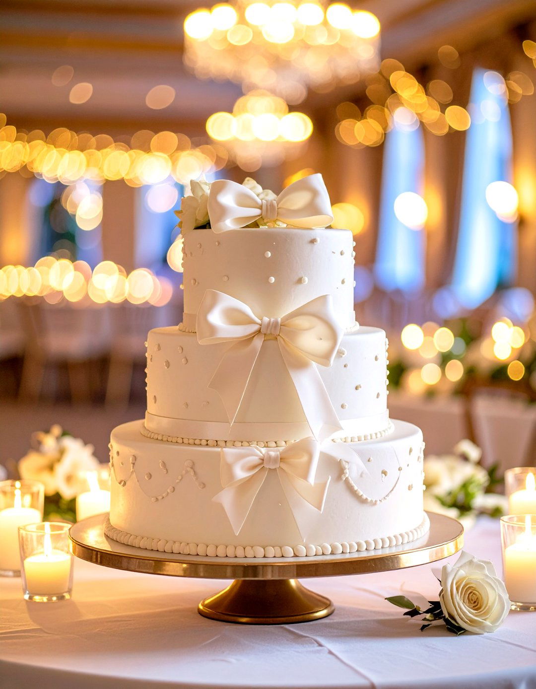 Bow Adorned Wedding Cakes - 24 Wedding Cake Ideas