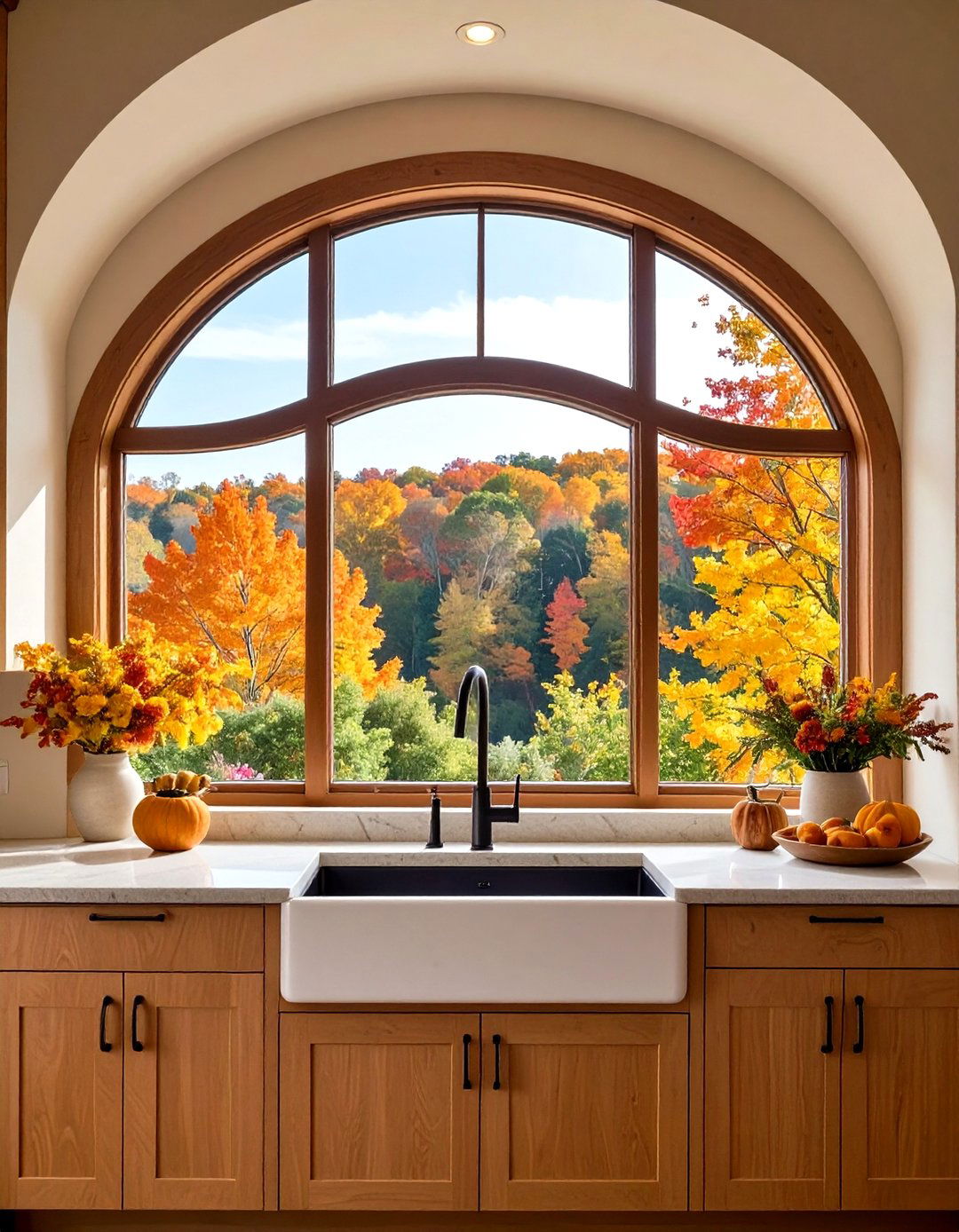 Bow Window Curved Design - 24 Kitchen Window Ideas Over Sink