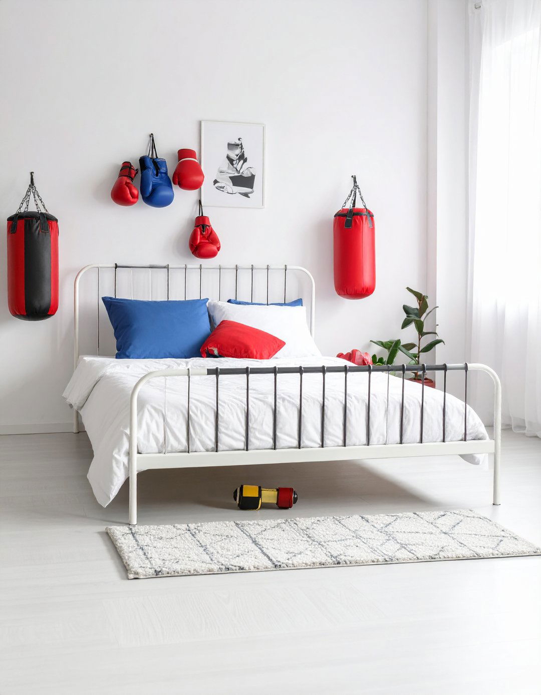 Boxing Training Gym with Championship Elements - 24 Red Boy Room Ideas
