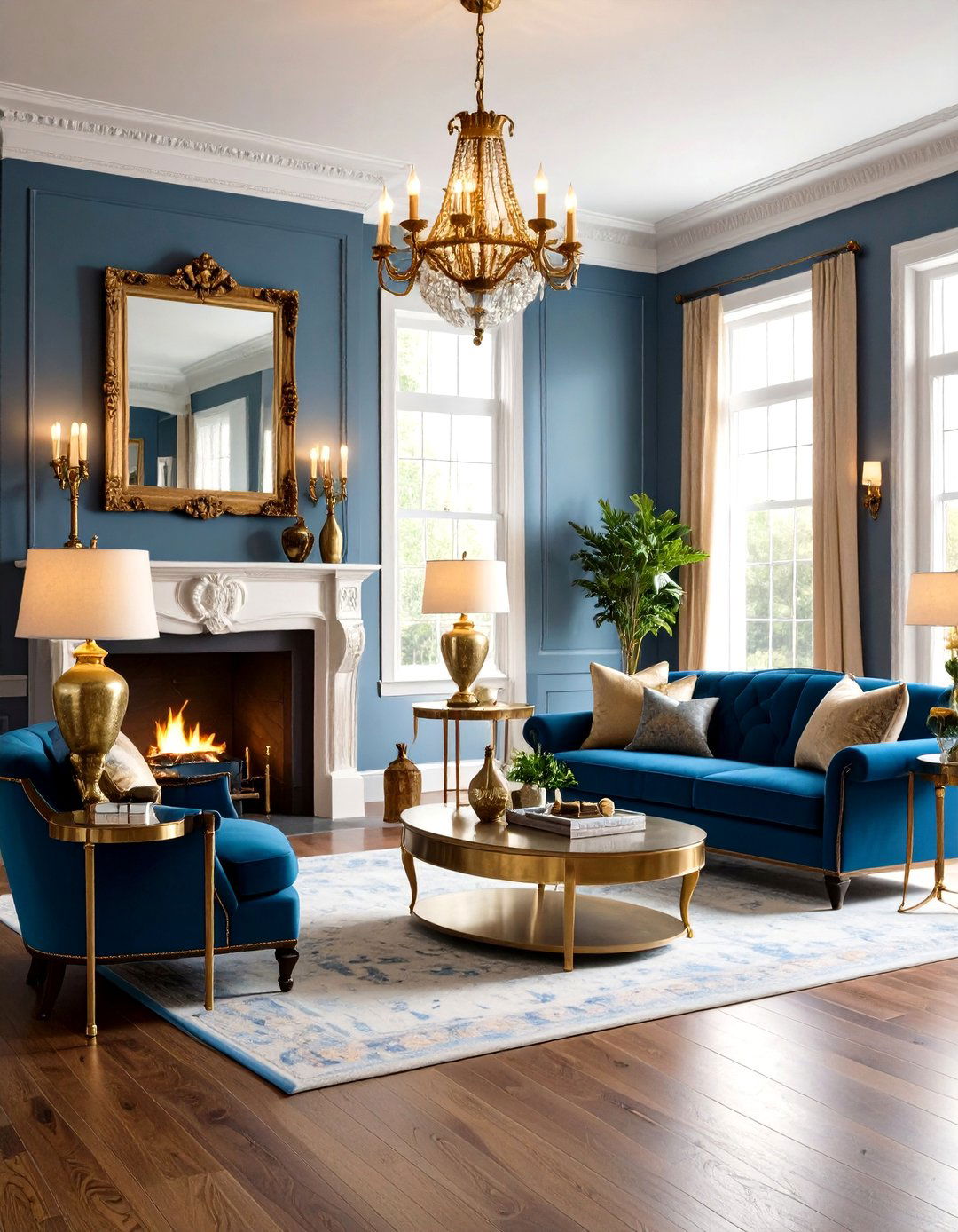Brass Accent Details - 24 Traditional Living Room Ideas