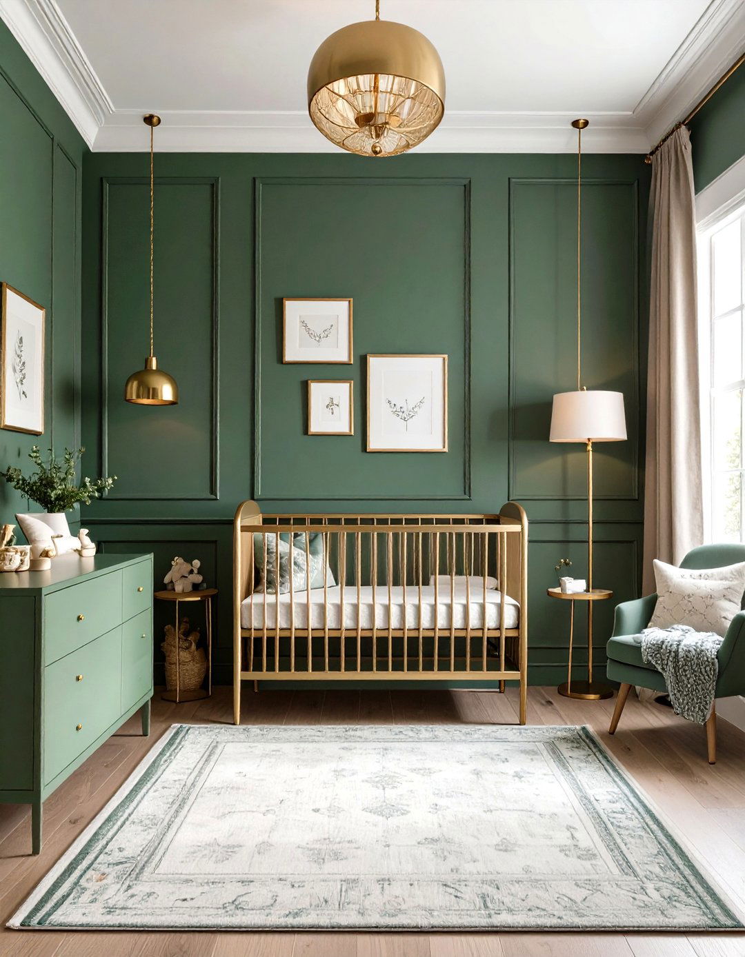 Brass Accent Elegance - 24 Sage Green Nursery Ideas