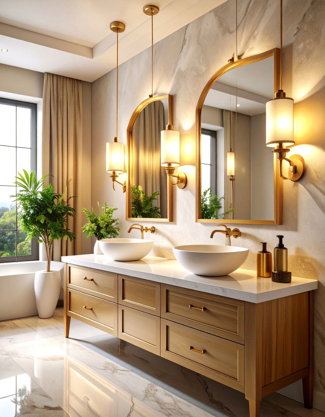 Brass Accent Lighting Fixtures - 24 Bathroom Lighting Ideas