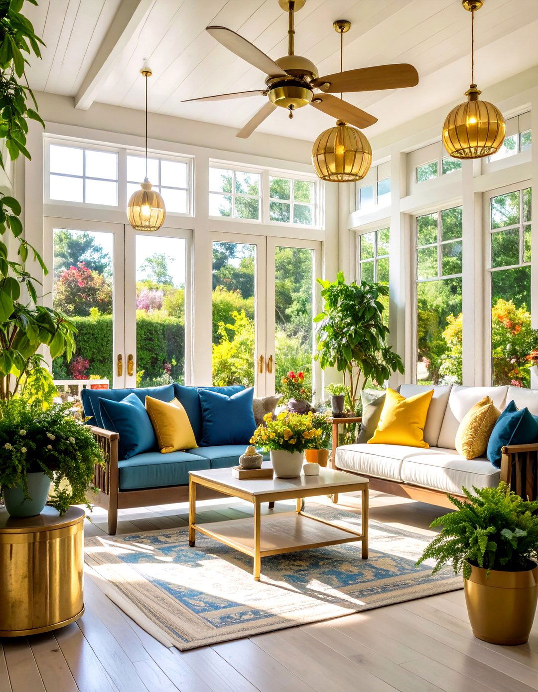 Brass Hardware and Fixtures Sunroom - 24 Mid-century Modern Sunroom Ideas