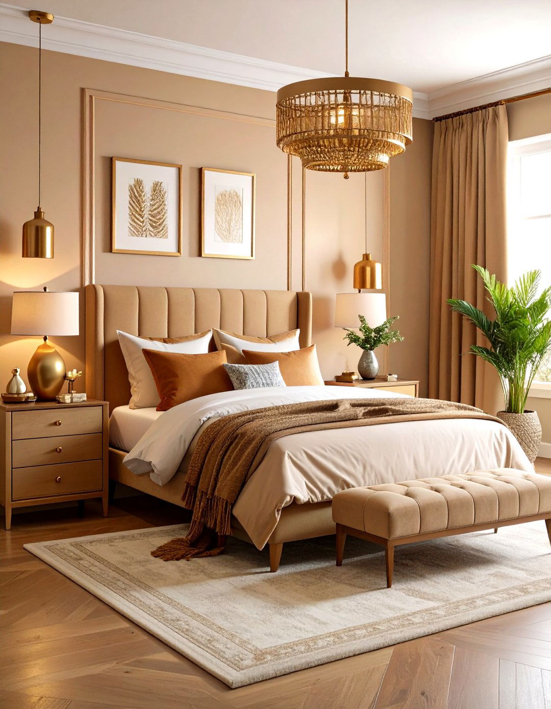 Brass and Copper Finishes - 24 Glam Bedroom Ideas