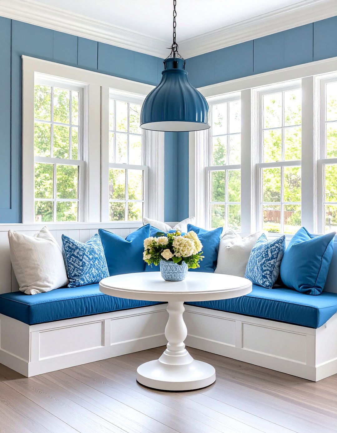 Breakfast Nook Intimacy - 24 Blue and White Decor Ideas