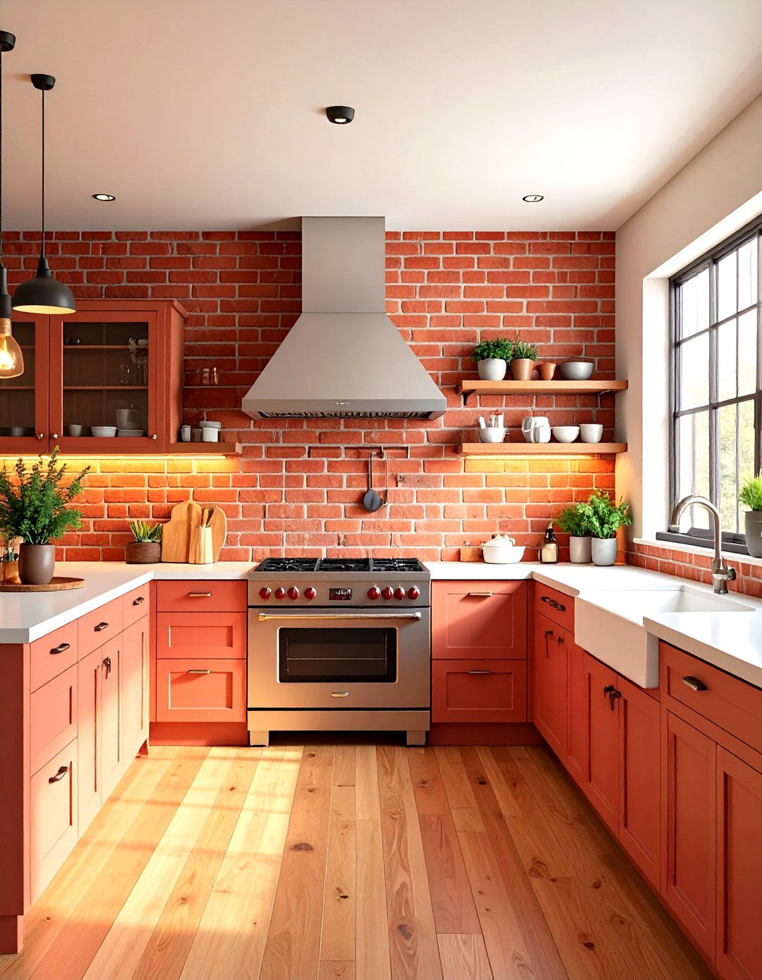 Brick Backsplash with Mortar Detailing - 24 Tudor Kitchen Ideas